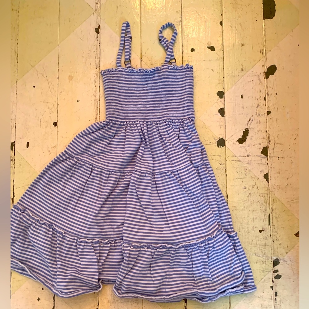 Ralph Lauren Blue and White Striped Casual Dress